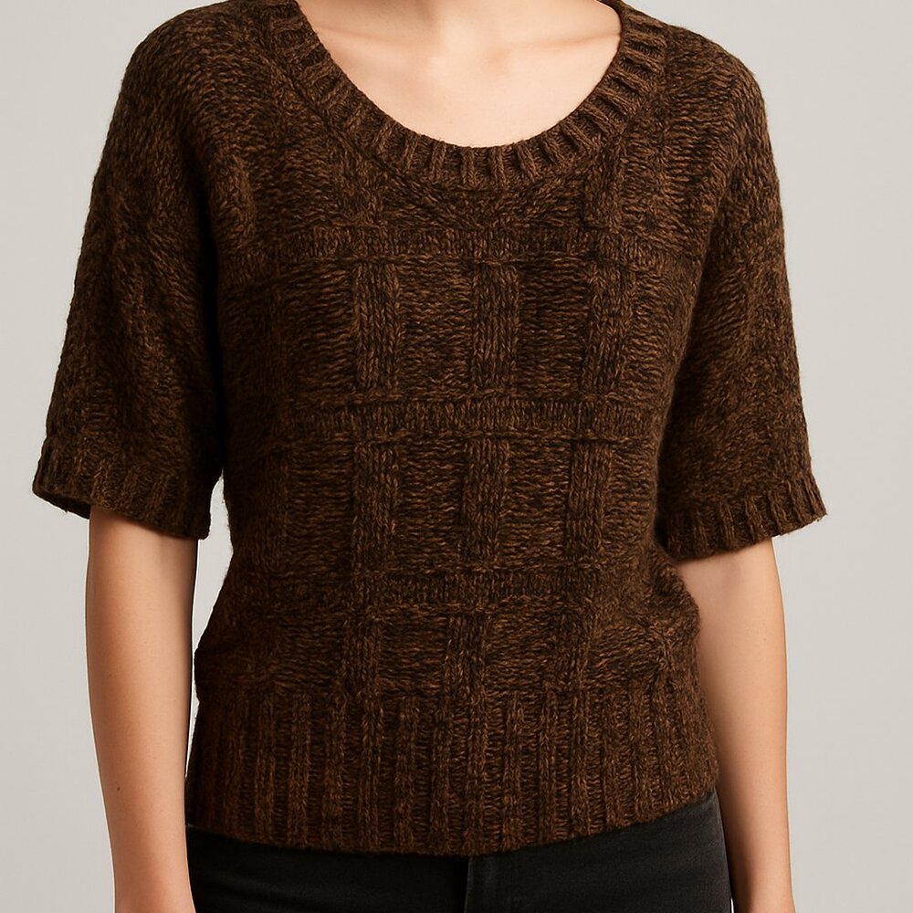 Rue21 Brown Marled Knit Short Sleeve Sweater